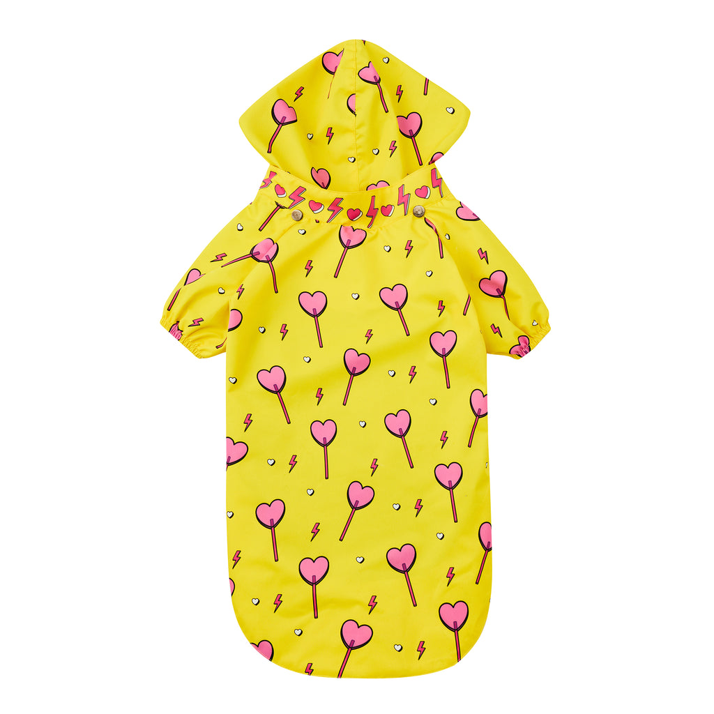 Yellow Heart Candy Köpek Yağmurluk - 3